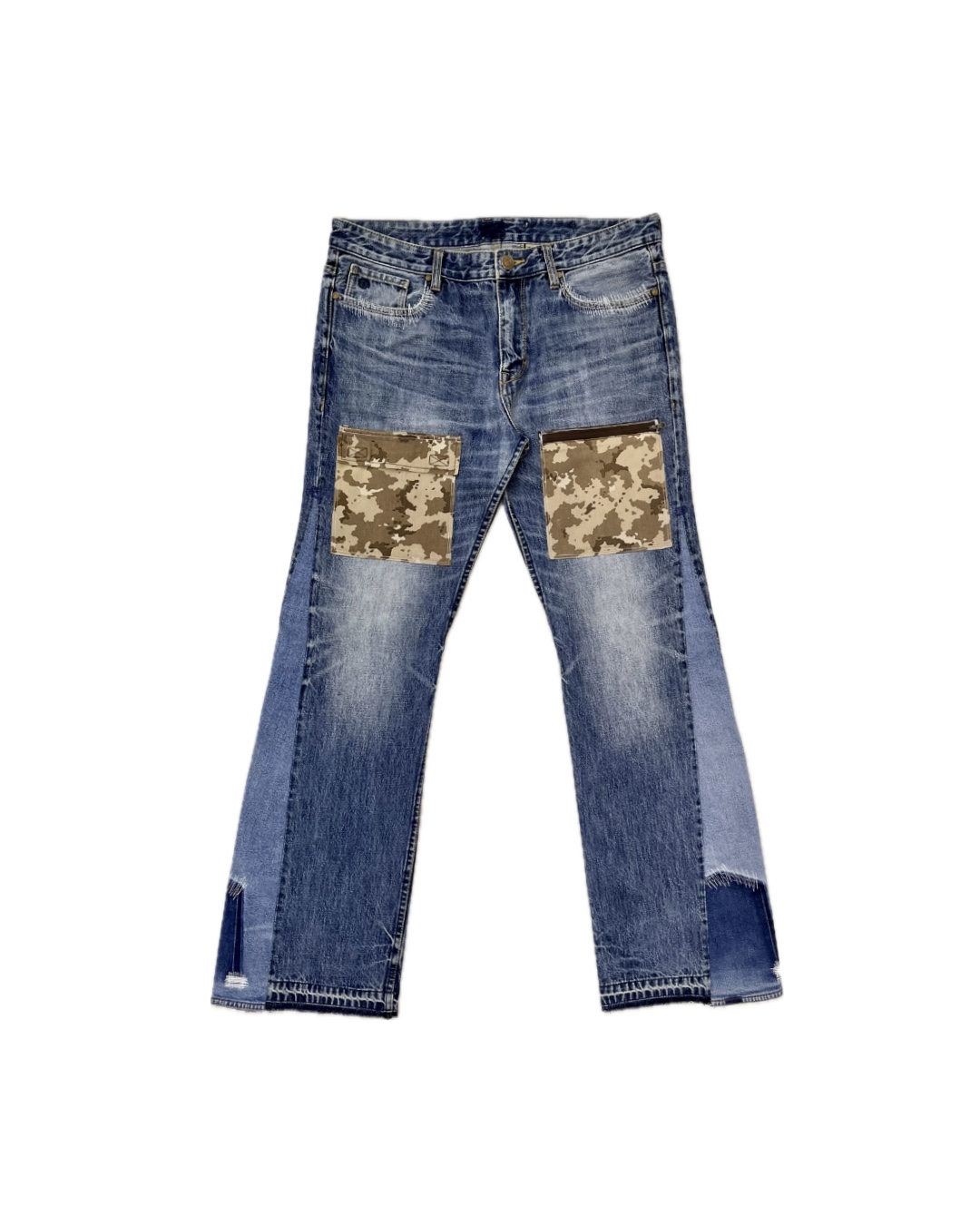 FLARE JEANS CAMO POCKETS