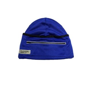 BLUE ZIPPER POCKET SPORT BEANIE